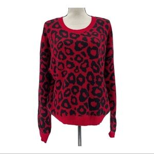 BCBGMaxazria Leopard Animal Print Sweater Size L